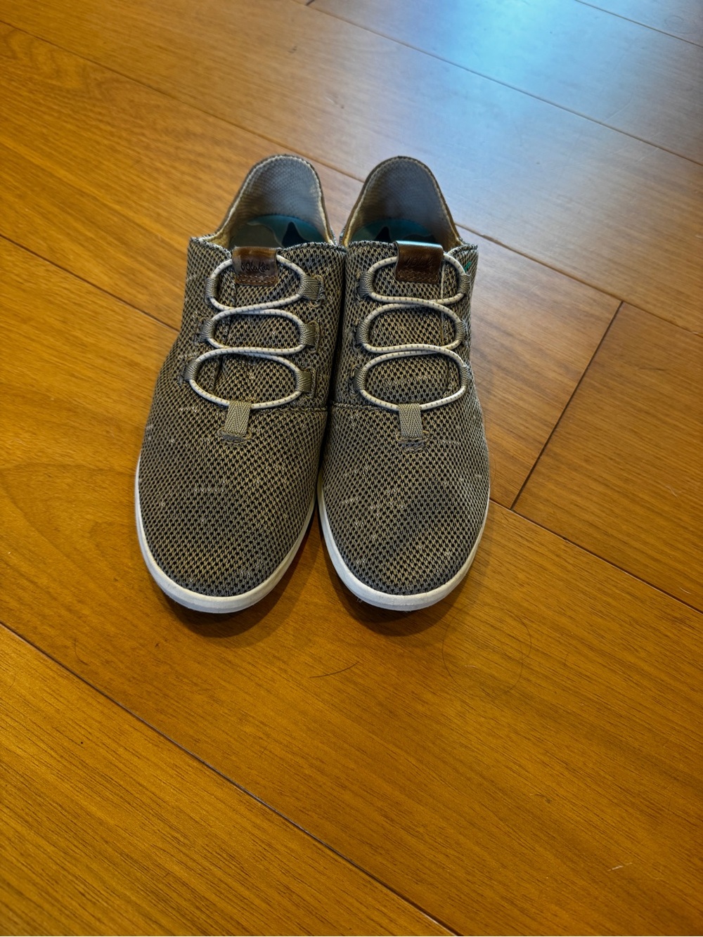 OluKai Women's Gray Mesh Slip-On Sneakers with White Sole